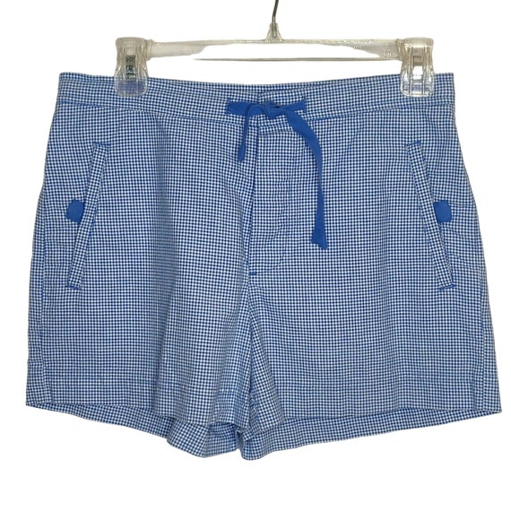 Vintage Ralph Lauren Shorts Sz 6 Blue White Check… - image 1