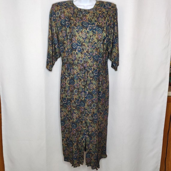 Vintage 80s Dress Fall Floral Work Career Sz 14 R… - image 2