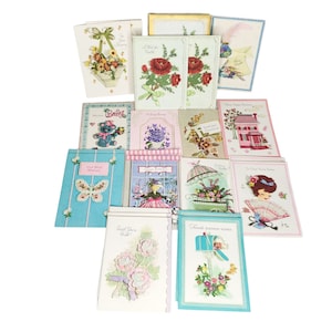 Vtg Coronation Collection 50s 60s En caja Tarjetas de felicitación para todas las ocasiones en relieve