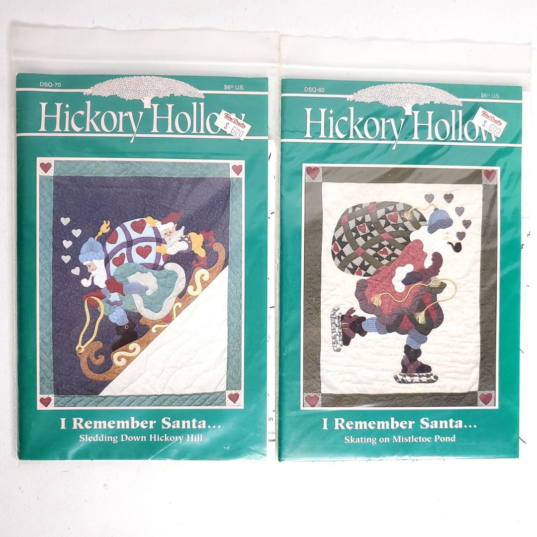 2 Santa Quilting Applique Patterns Hickory Hollow I Remember Etsy