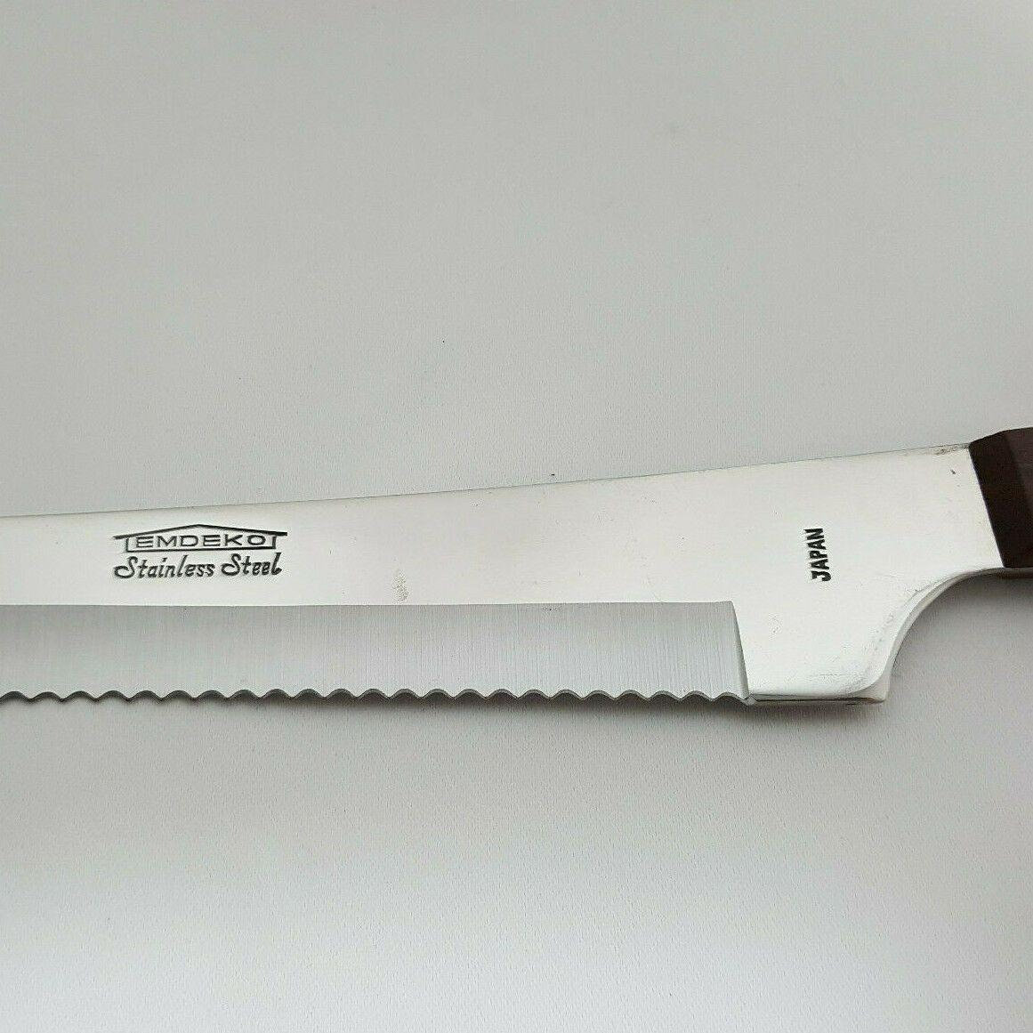 Vintage Emdeko Meat Carving Serving Cutlery Knife Fork Wood Handles Brass Pins Etsy