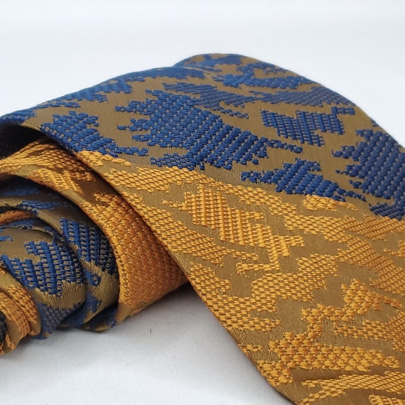 Vintage 70s Mens Wide Textured Necktie Abstract G… - image 2