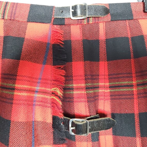 Vtg Herman Geist Midi Plaid Pleated Wool Wrap Ski… - image 4