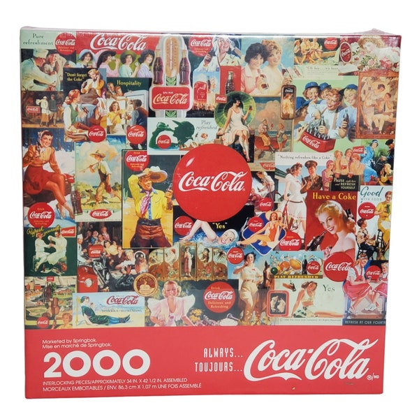 Vtg Coca Cola Jigsaw Puzzle 2000pc Publicité nostalgique Pin Up Filles Femmes