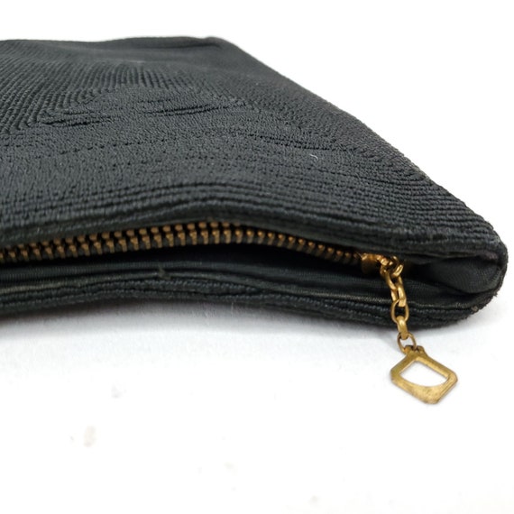 Vintage 40s Genuine Corde Clutch Purse Deco Embro… - image 8