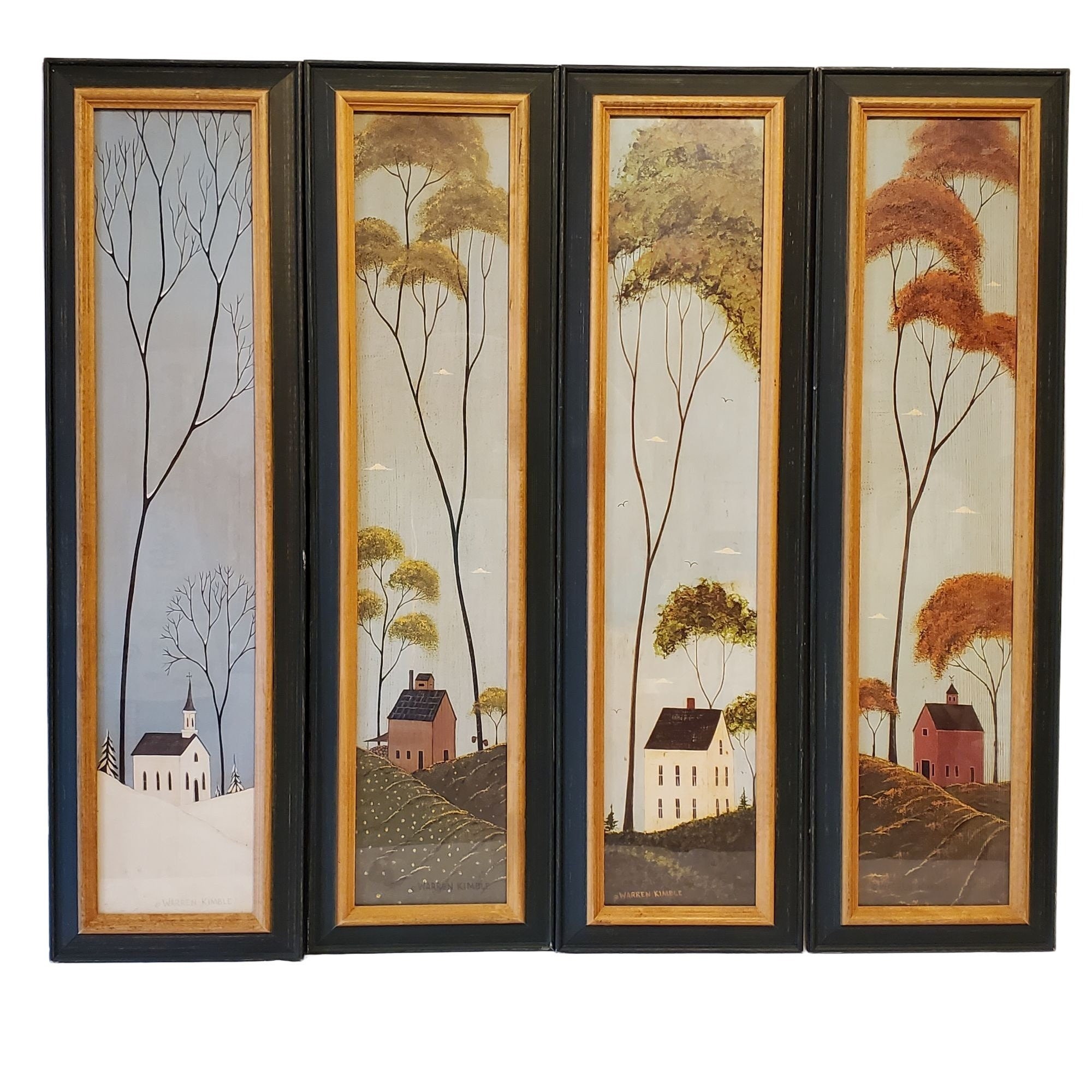 Warren Kimble Four Seasons Folk Art Framed Prints Spring Summer