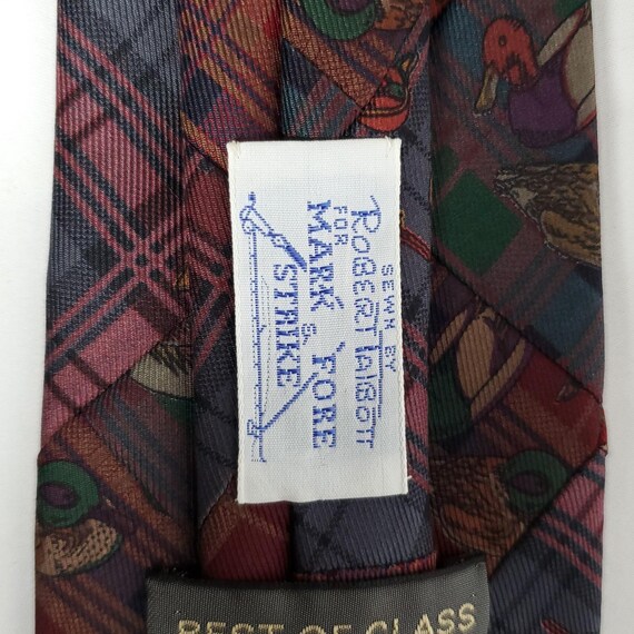 Robert Talbott Silk Tie Patchwork Plaid Ducks Bur… - image 7