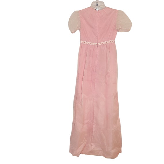 Vintage Girls Dress M Handmade Sheer Flocked Polk… - image 2