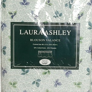 NEW Vintage Laura Ashley Blouson Valance Ashborne Blue Green Floral 86&quot;X15&quot;