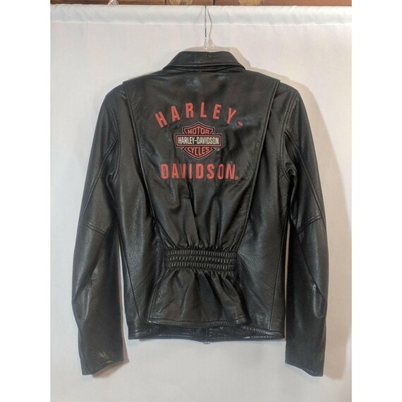 Harley Davidson Womens Leather Jacket Sz S Black … - image 7