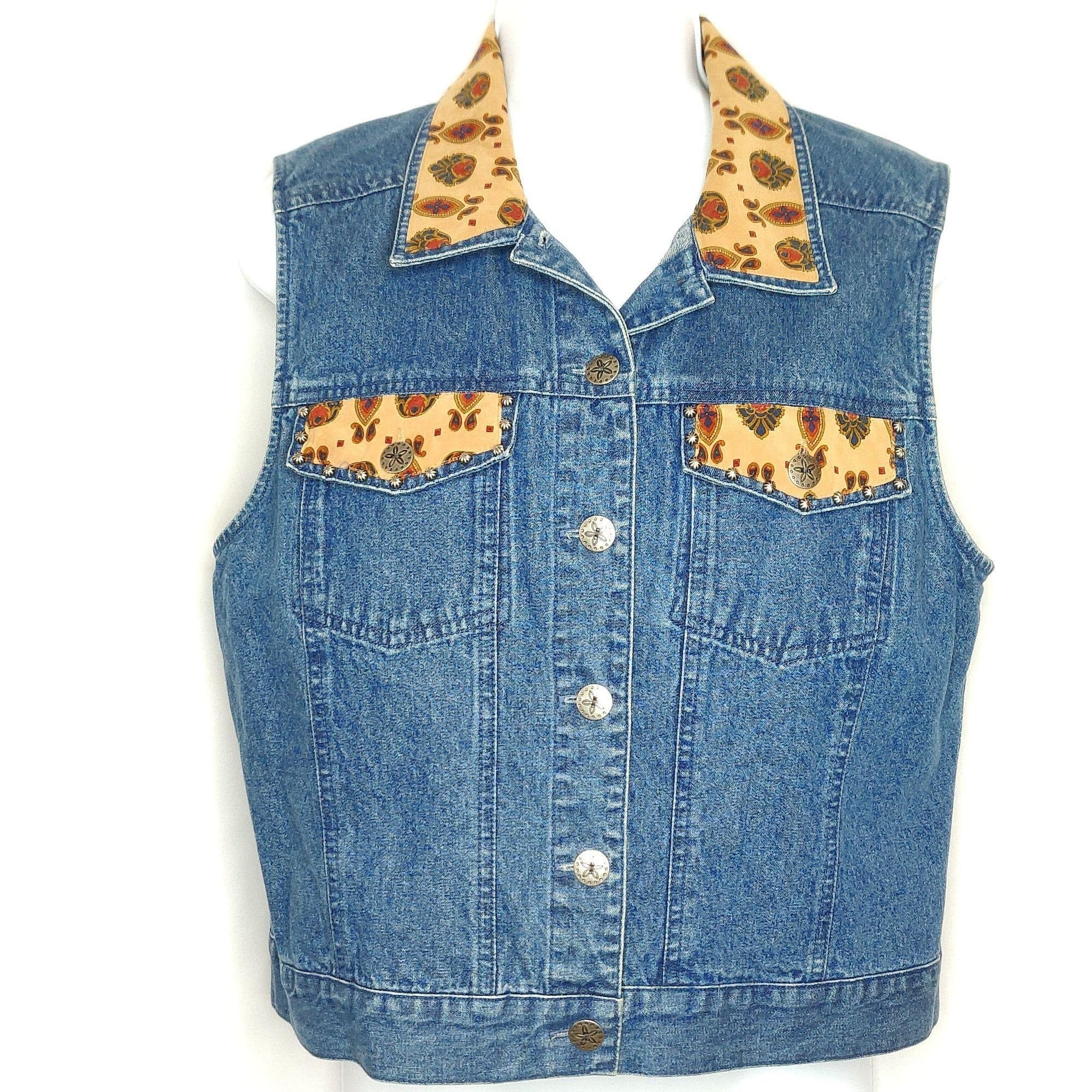 western denim vest
