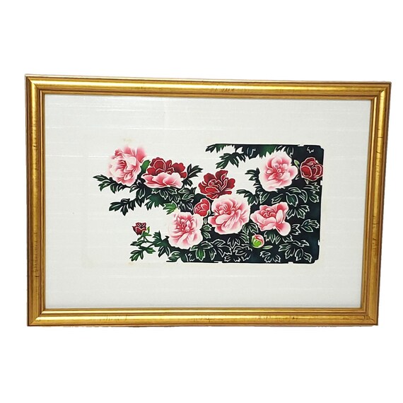 Floral Art Framed Wall Hanging Decor Hand Cut Painted Paper  display picture 1