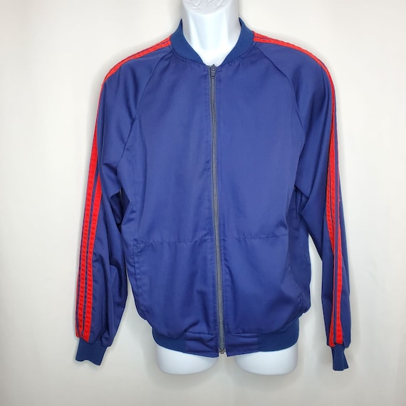 Vintage Volleys Volleyball Athletic Track Jacket Blue Red Arm Stripes M Etsy Canada