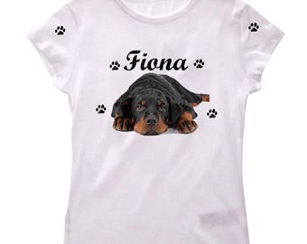 T-shirt Rottweller girl personalized with name
