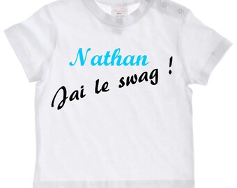 tee shirt baby I swag personalized with name