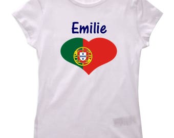 Girl personalized with name Portugal t-shirt