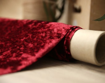 Cranberry Red Velvet Curtain Fabric Material 137 cm wide BR371 