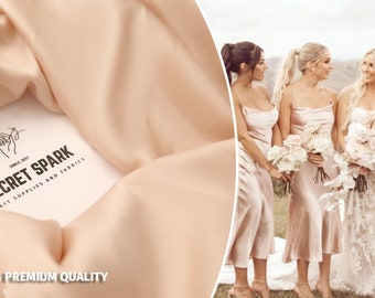 NEU Mystic Beige Seidenstoff Bulk Vorrat für Brautkleider,"Icon" beige Seidensatin Stoff für Abendkleider und Slip Kleider