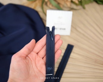 Navy premium YKK invisible zipper for sewing, navy zipper 60cm/23.5in "The zipper"