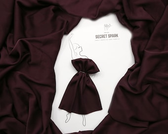 Blackberry soft matte silk satin,"Icon" premium black berry silk material for sewing, berry silk fabric wholesale, diy satin dress & top