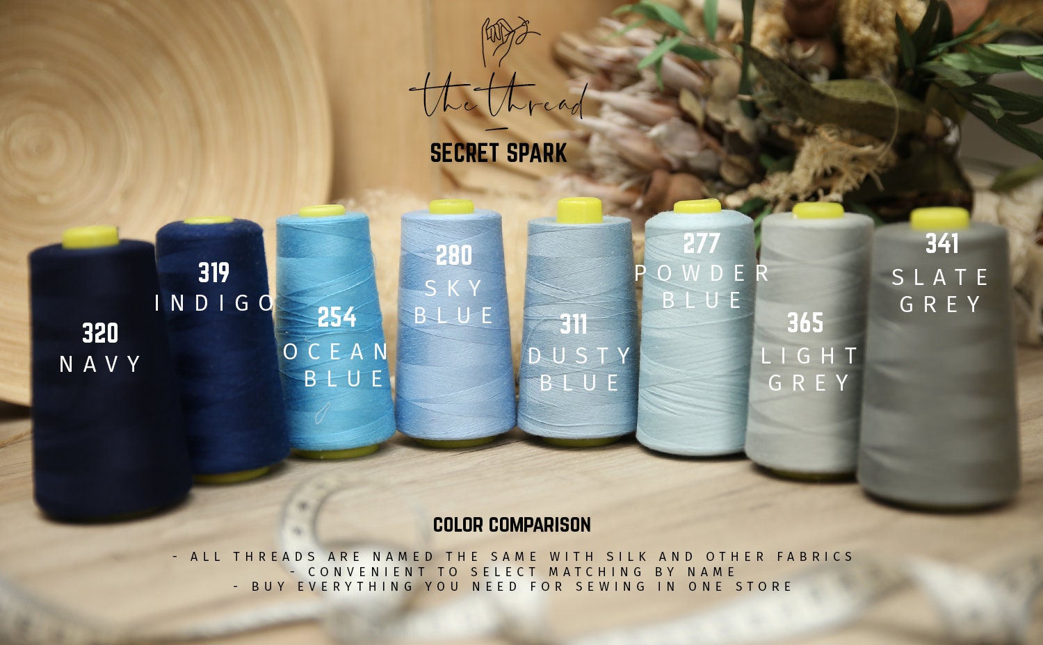 Set of 10 Colorful Spools and Matching Bobbins Polyester High Tenacity  Thread for Sewing Machine All Purpose Christmas Gift Stocking Stuffer 