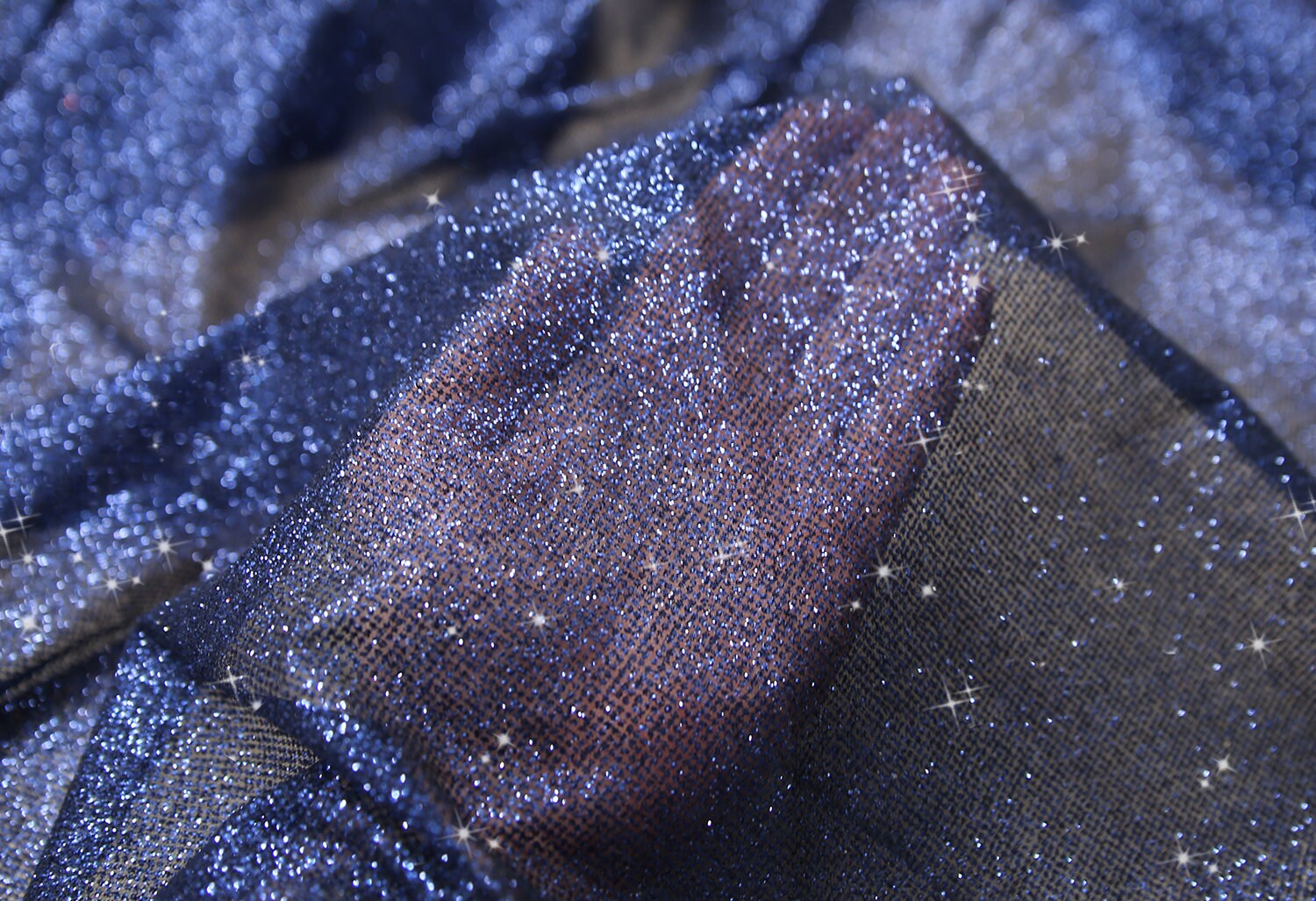 Navy Color Shimmer Glitter Fabric by the Yard Stardust Etsy