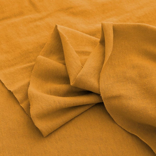 New 70 in Width "Saffron color" Plain Cotton Fabric by the yard, supersoft golden yellow color 100% organic cotton fabric for T-Shirts DIY