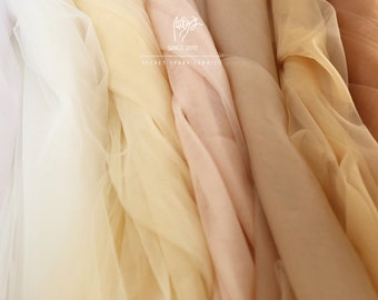 Ivory - Beige tulle palette, soft and matte tulle fabric by the yard, beige nude tulle fabric wholesale for tutu, skirts DIY, dresses