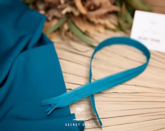 Deep Teal premium YKK invisible zipper for sewing skirts dresses, "The zipper" 60cm/23.5in