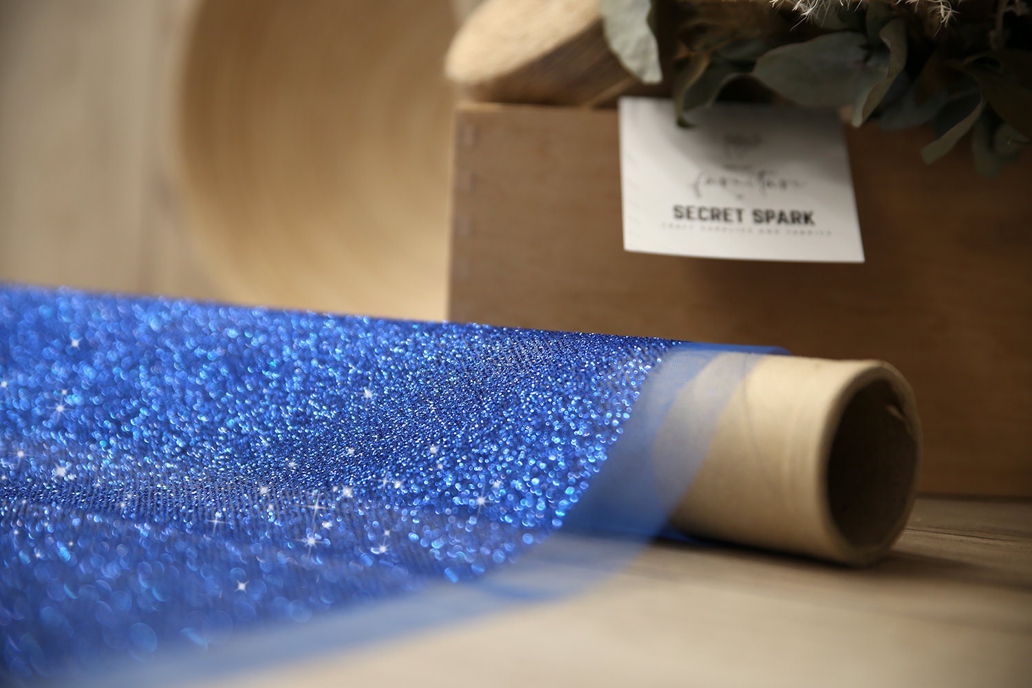 Light Blue Sparkle Glitter Tulle Fabric – In-Weave Fabric