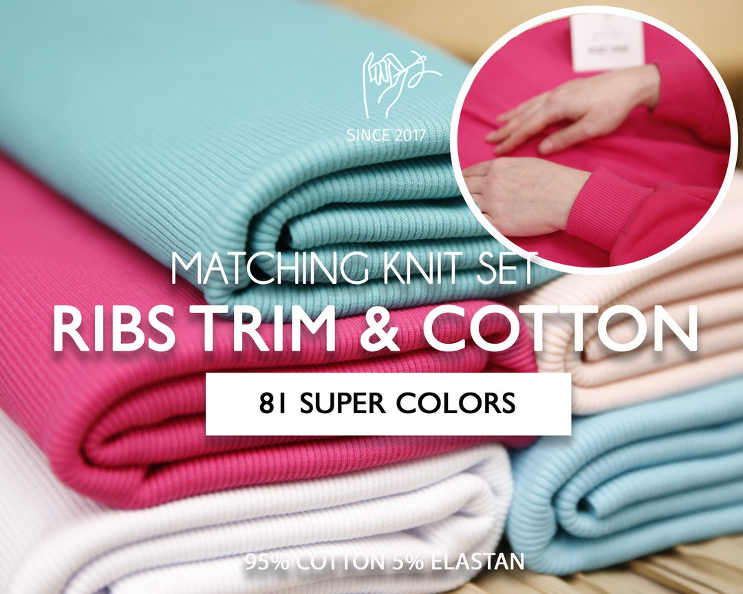 Ribbing Knit Cotton Elastic 1.2m Width Rib Knit Fabric for Etsy