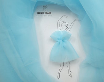 Aqua Sky tulle fabric by the yard, Secret Spark "Muse" aqua sky tutu fabric DIY, light blue tulle mesh by the yard, sky blue tulle wholesale