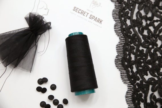 Black Thread 4000 Yards, Sew All Thread Spool for Sewing, Black Thread  Spool 40/2, the Thread by Secret Spark, Thread for Sewing Machine 