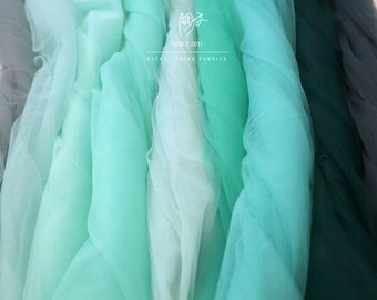 Mint - Green tulle palette, soft tulle fabric by the yard, matte prom tulle fabric wholesale, Green Mint mesh fabric for tutu, skirts DIY