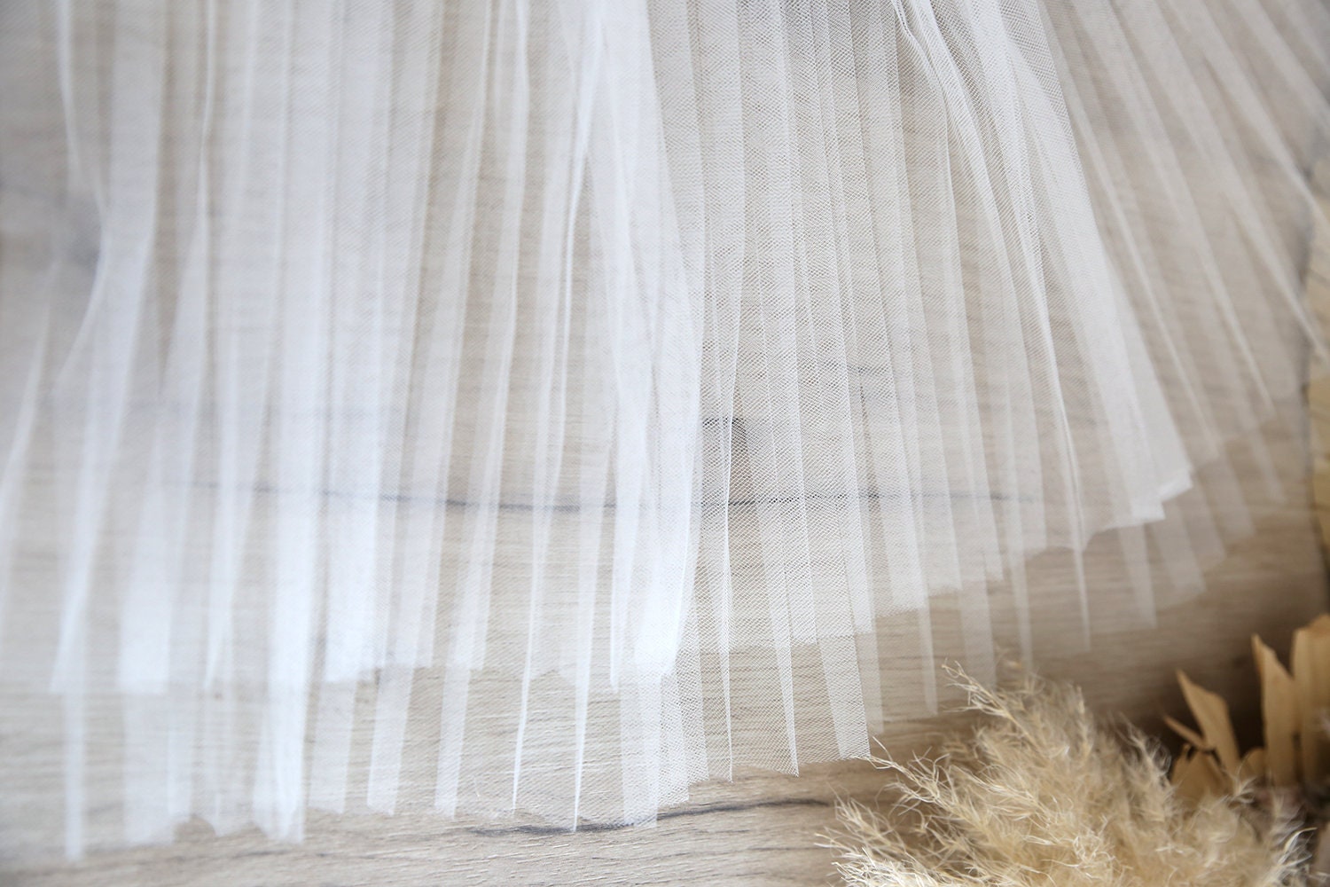 Wedding Pleated Tulle Fabric by the Yard, Pleated Tulle Mesh Fabric for  Sewing DIY Wholesale 3m Width Handmade 