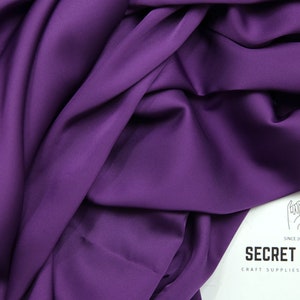 Grape Splash soft matte silk satin,Icon premium purple silk material for sewing, grape silk fabric wholesale low MOQ image 3
