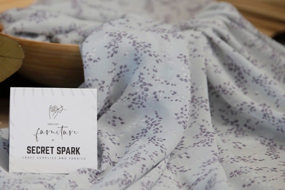 Pale Blue Printed Chiffon by the Yard air Soft Matte Chiffon