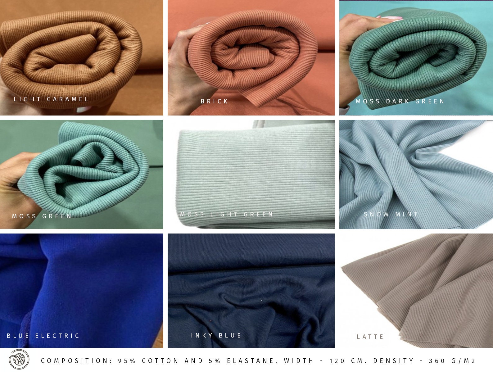 Wholesale 95% Cotton & 5% Elastic Fiber Ribbing Fabric for Cuffs 