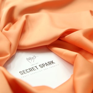 Orange Peach soft silk satin for dresses,Icon premium peach silk material for sewing, orange silk fabric image 2