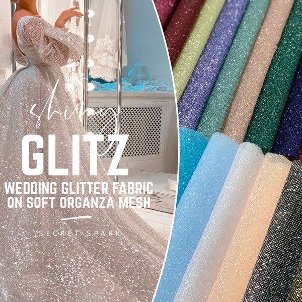 28 Farben Super Glänzend Schimmernde Glitzer Tüll Stoff Schüttgut, Sparkle Glitter Auf Weichem Organza Mesh | Glitzer