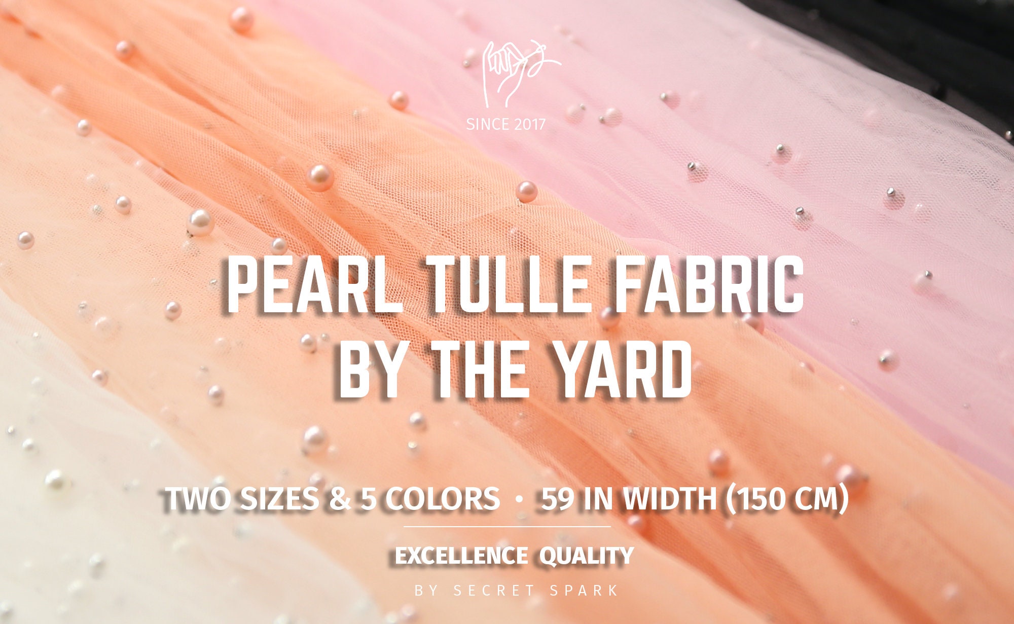 Premium Pearl Beaded Tulle Fabric by the Yard Pearl Soft Etsy Canada