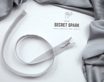 Light grey ykk zipper, grey YKK invisible zipper, grey zipper for dress, "The zipper" Secret Spark furniture