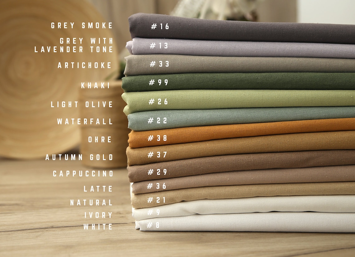 Light Olive 26 linen cotton fabric by the yard green linen Etsy