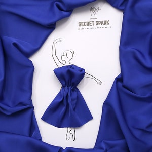 Royal Blue matte premium silk satin material for sewing, royal blue silk satin fabric Icon image 1