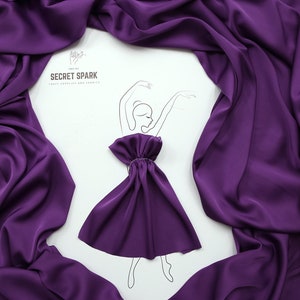 Grape Splash soft matte silk satin,Icon premium purple silk material for sewing, grape silk fabric wholesale low MOQ image 1