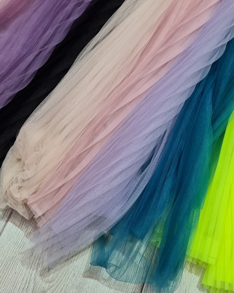 150 Colours Pleated Tulle Fabric by the Yard Ivory Green Etsy