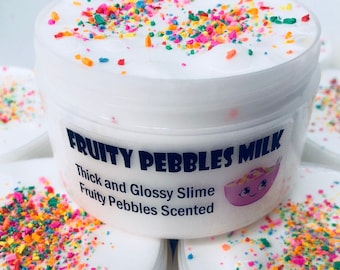Fruity pebbles cereal milk ~ Thick Slime ~ Glossy Slime ~ scented slime