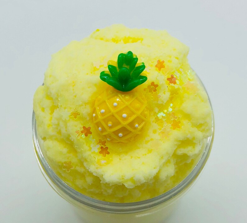 Dole Whip Cloud Fluff Slime ~ Pineapple Scented slime ~ cloud slime ~ Charm slime 