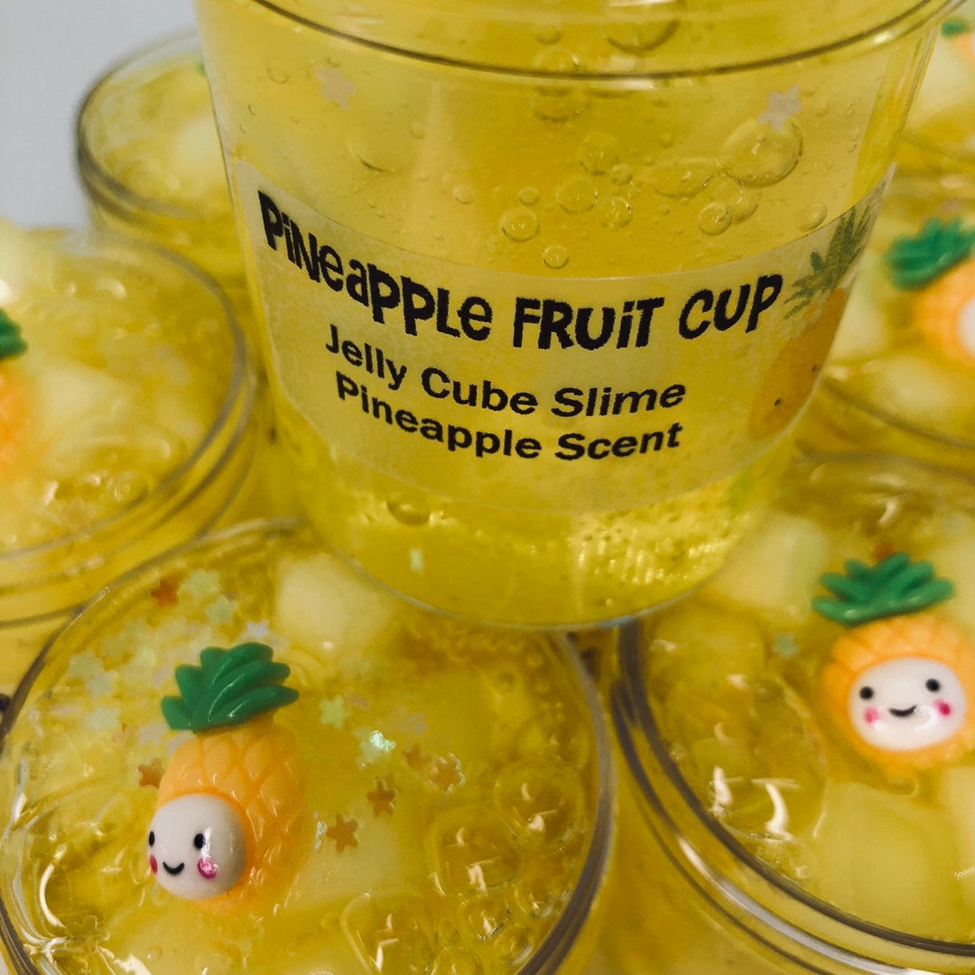 Pineapple Jelly Cube Charm Slime Cube Slime Scented Etsy