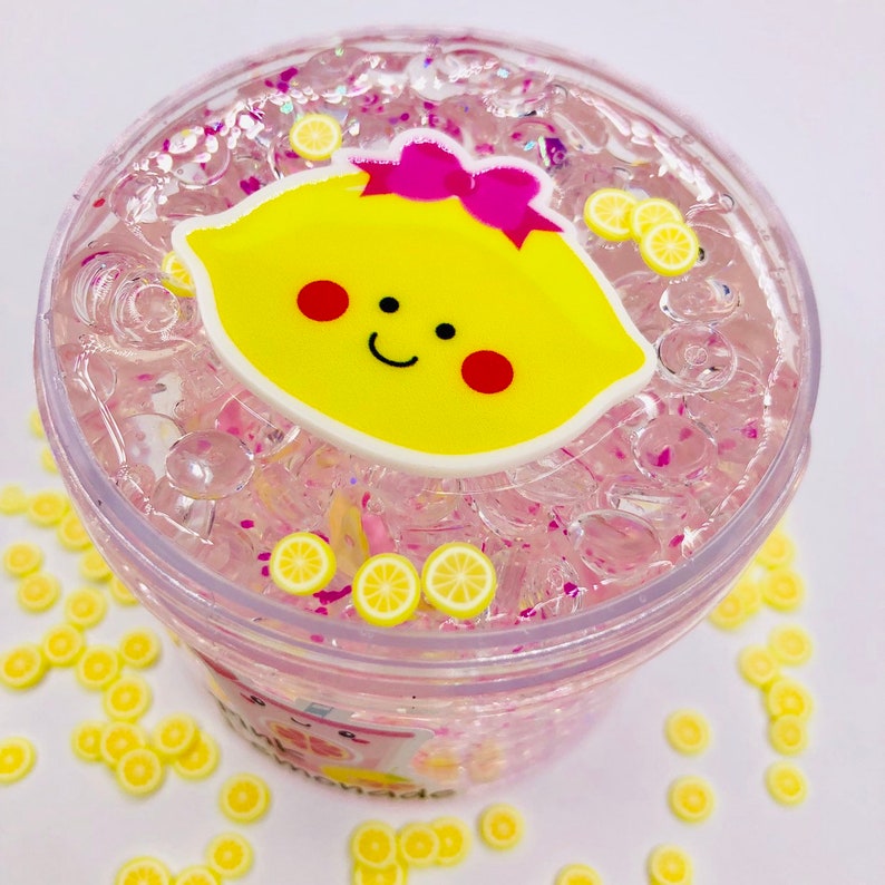 Pink Lemonade Scented Fishbowl Slime charm slime fishbowl slime scented slime Clear slime image 2